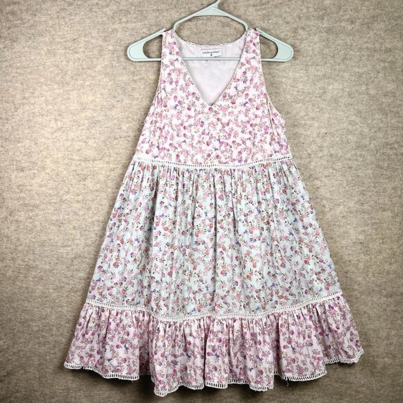 Love Shack Fancy X Target Camille Pink Floral Tiered Midi Dress XS Cottagecore - Picture 3 of 16